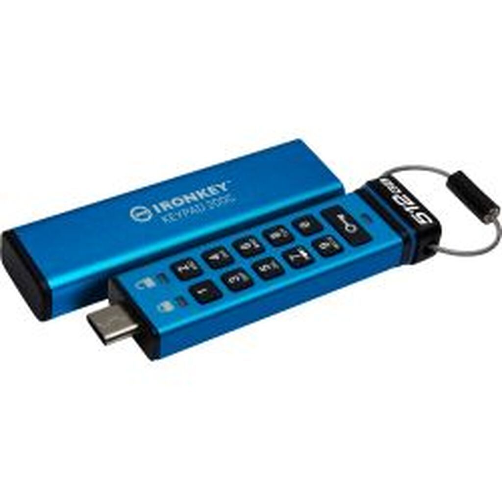 Kingston 512gb Usb-c Ironkey Keypad 200c, Fips 140-3 Lvl 3 Aes-256