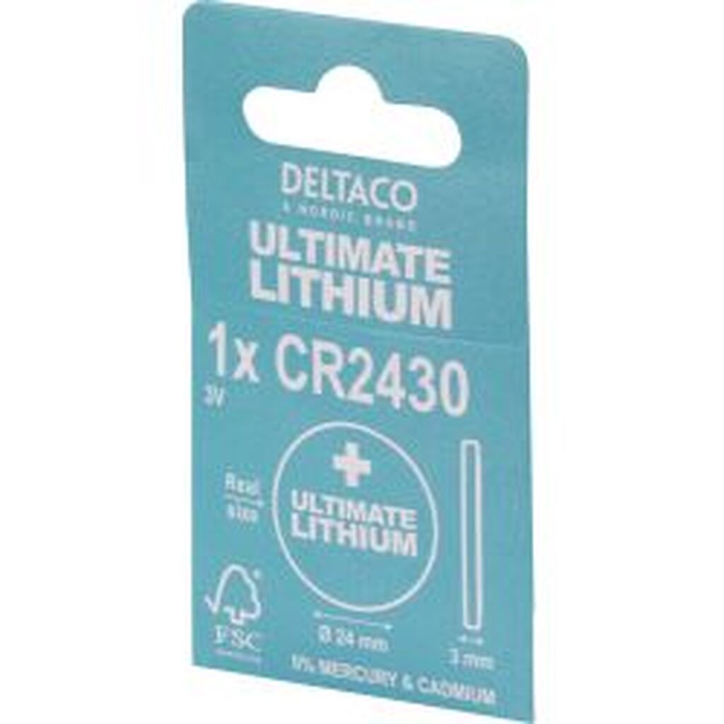Deltaco Ultimate Lithium Battery, 3v, Cr2430 Button Cell, 1-pack - Batteri