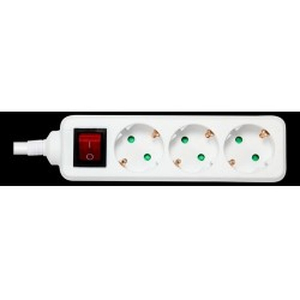 Deltaco Outlet 3xcee 7/3 1xcee 7/7 Switch 3m White - Stikdåse