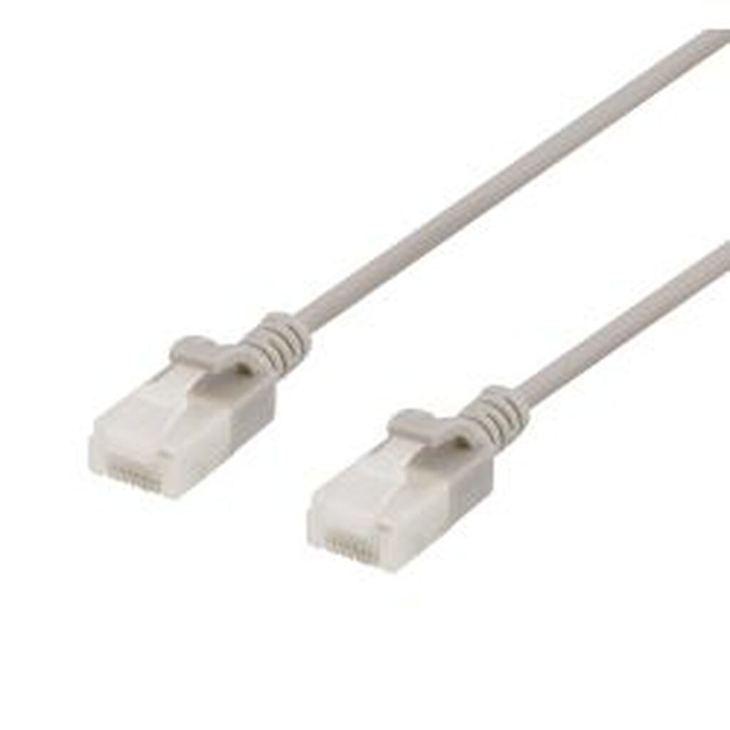 Deltaco U/utp Cat6a Patch Cable, Slim, 3.5mm Diameter, 0.3m, Grey - Ledning