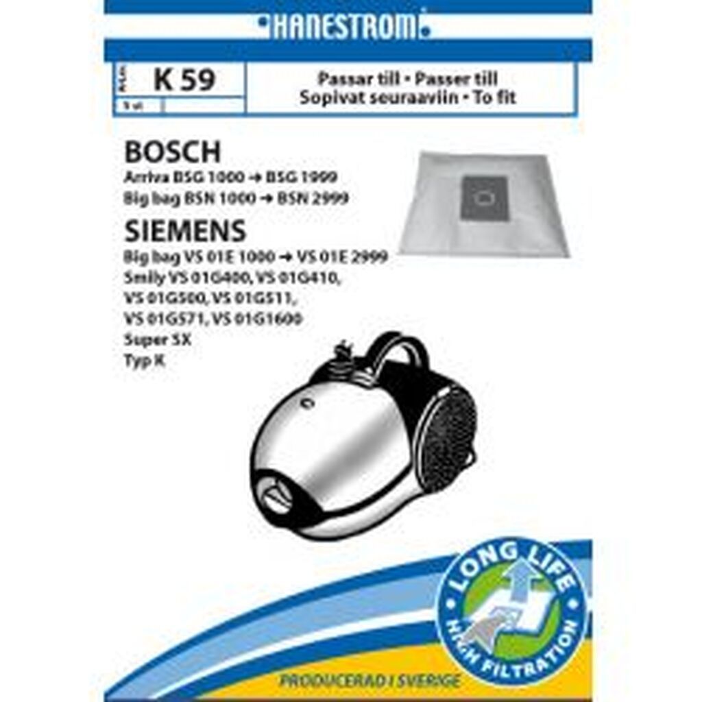 Hanestroem Vacuum Cleaner Bags K59