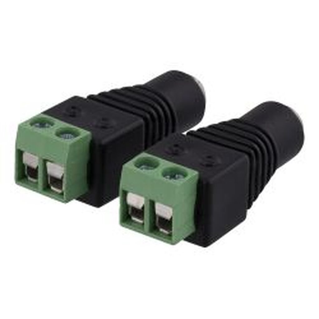 Deltaco 2-pin Terminal Block To 5.5 Dc, 2-pack, Screw Fix, 5.5 Dc
