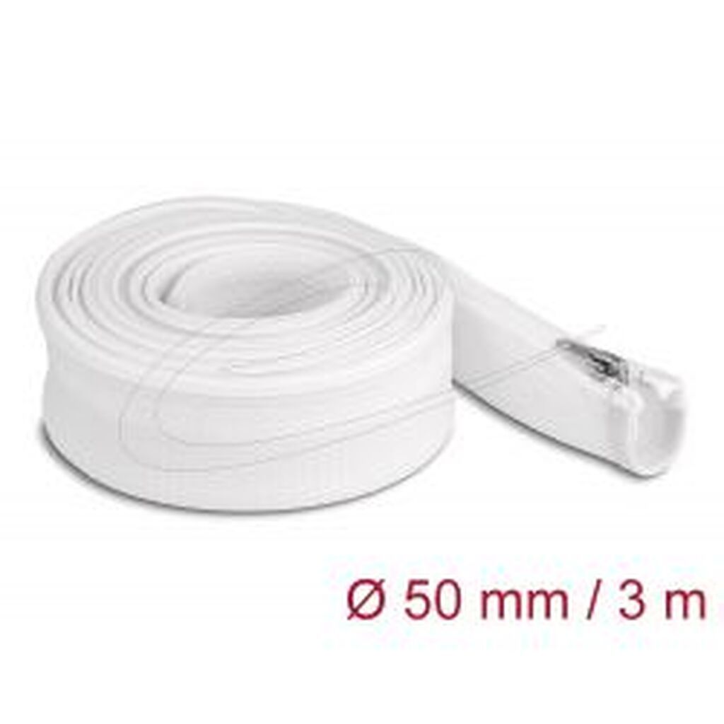 Delock Braided Sleeve Zip 3m X 50mm Heat-resistant White