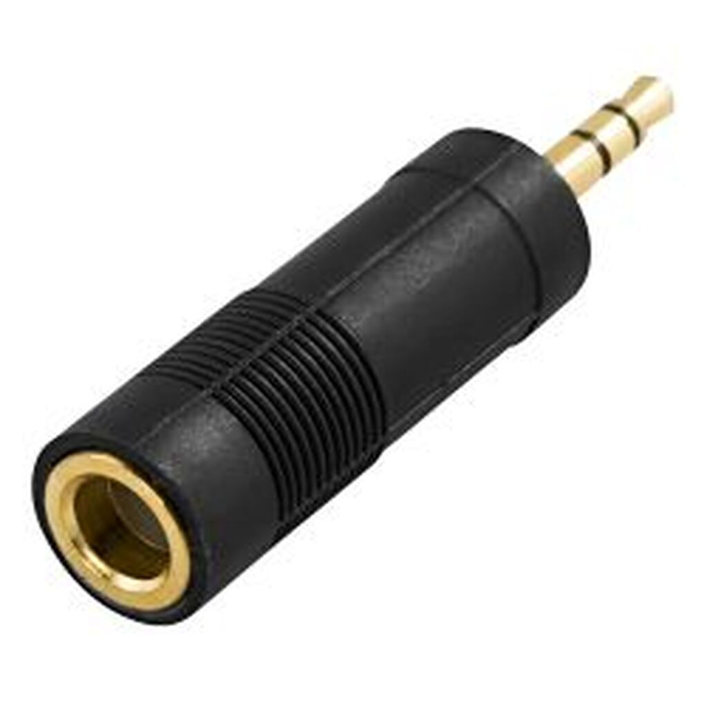 Deltaco Headphone Adapter 6.3mm Female - 3.5mm Male, Black - Adapter