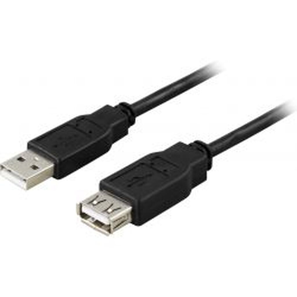 Deltaco Usb 2.0 Cable Type A Ma, Type A Fe 1m, Black