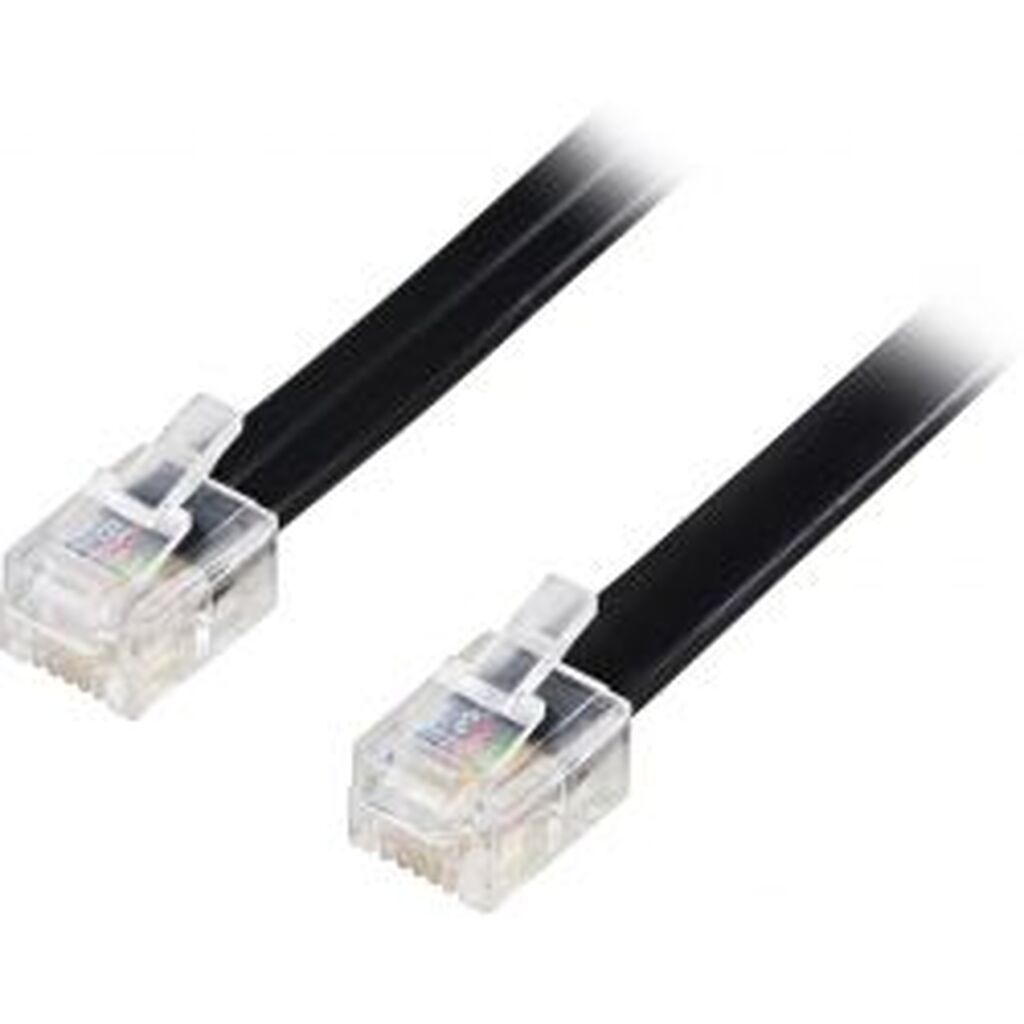 Deltaco Modular Cable Rj12/6c 2m, Black