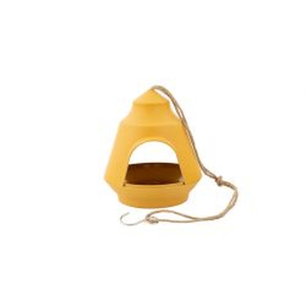 Point Virgule Bamboo Fiber Bird Feeder Yellow Ochre foderbræt - Diverse
