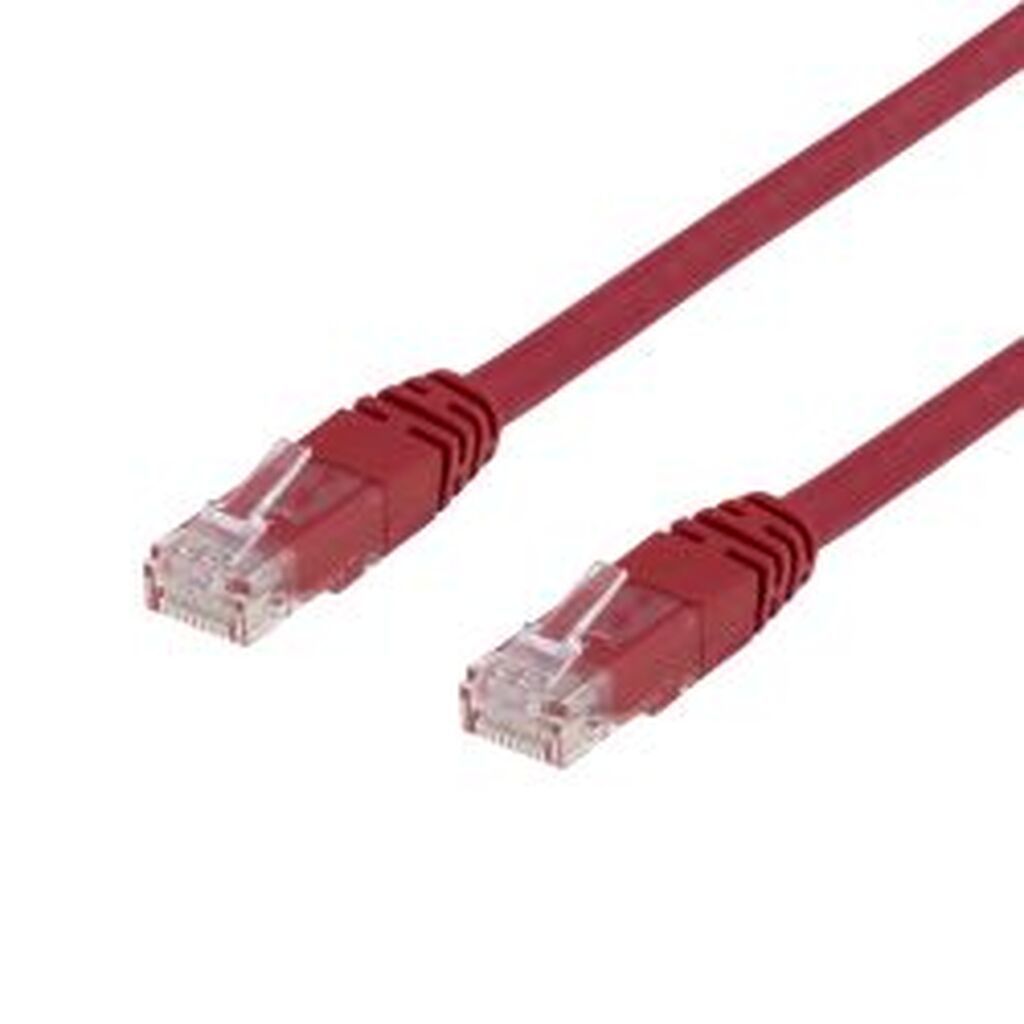 Deltaco U/utp Cat6 Patch Cable, Crossover, 0.5m, Red