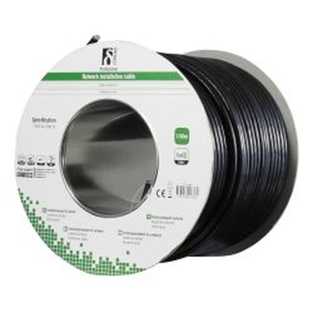 Deltaco F/utp Cat6 Installation Cable, For Outdoor Use, 100m, Black