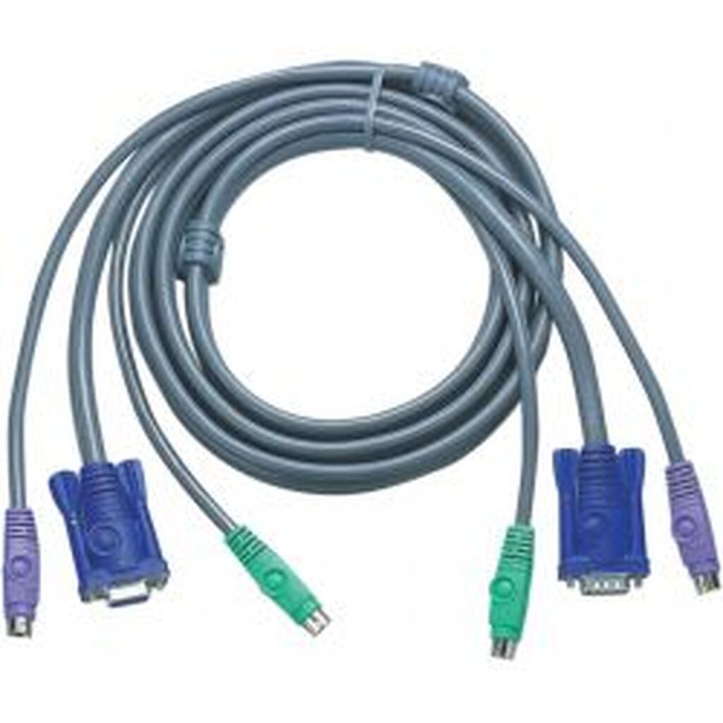 Aten Kvm Cable, 2xps/2 Ma-ma And 1xhd15 Ma-fe, 5m