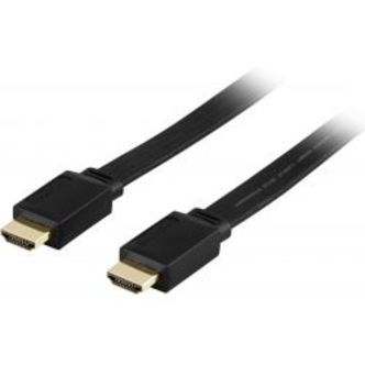 Deltaco Flat Hdmi Cable, Hdmi High Speed W/ Ethernet, 4k, 7m, Black