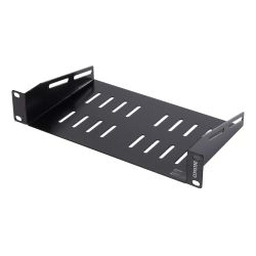 Deltaco 10 fixed Shelf, 1u, 136mm Deep, Black