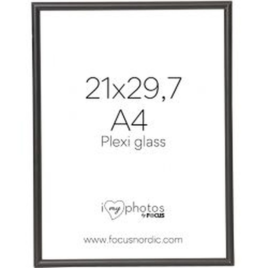 Focus Can-Can Aluminium Black 21x29,7 (A4) Plexi - Ramme