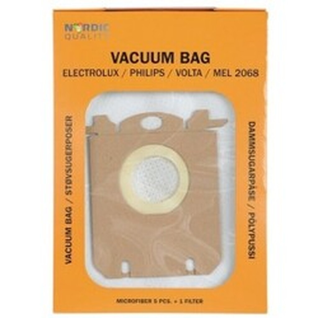 Nq Vacuum Mel 2068 Støvsugerposer, Type: S, 5 Stk. + 1 Filter - Diverse