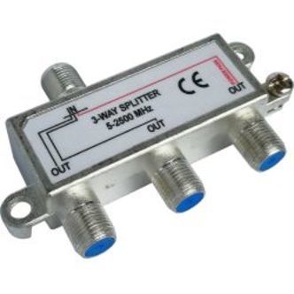 Deltaco 3-way Splitter, F-connectors, 1 Dc Pass, Classa - Diverse