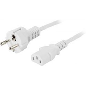 Deltaco Device Cable Pc & Wall Straight Cee 7/7 & Iec C13 2m White