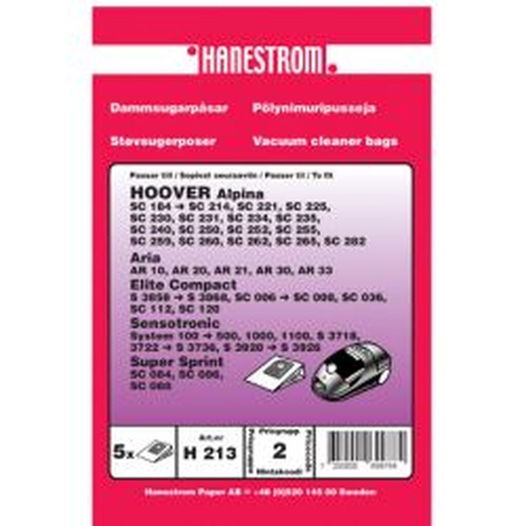 Hanestroem Dammsugarpåsar Hoover Alpina 5-p