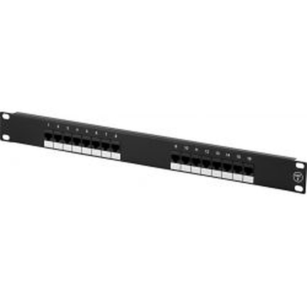 Deltaco 19 Patch Panel, 16+xrj45, Cat6, Utp, 10gbps, 1u