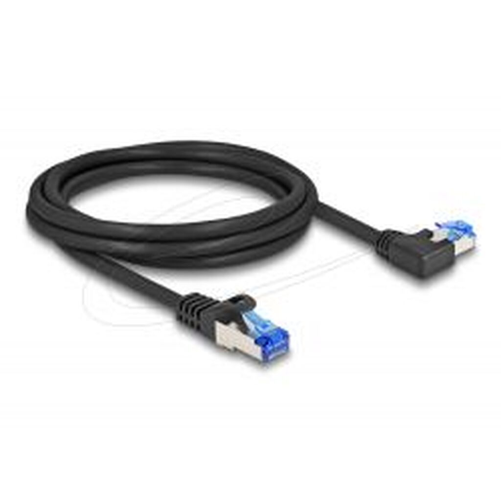 Delock Rj45 Network Cable Cat6a S/ftp Straight/left Angled 2m Black