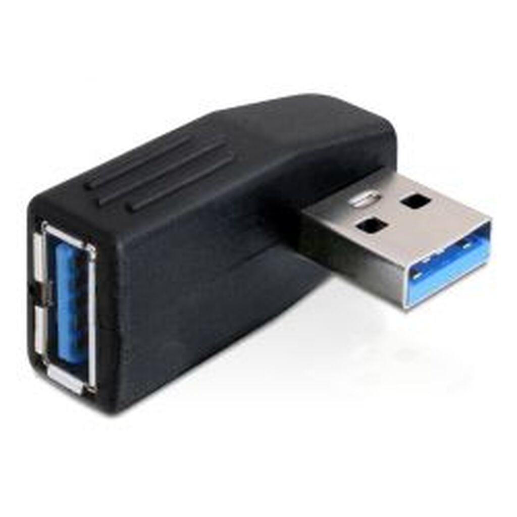 Delock Usb 3.0 Adapter, Angled 90Â° Horizontal, Male-female, Black