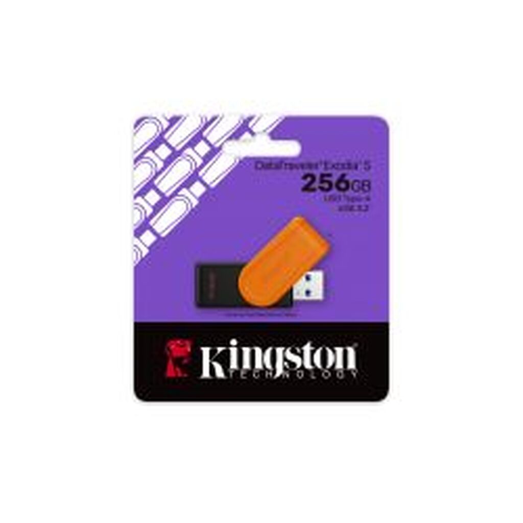 Kingston 256gb Portable Usb 3.2 Gen 1 Dt Exodia S (black/orange)