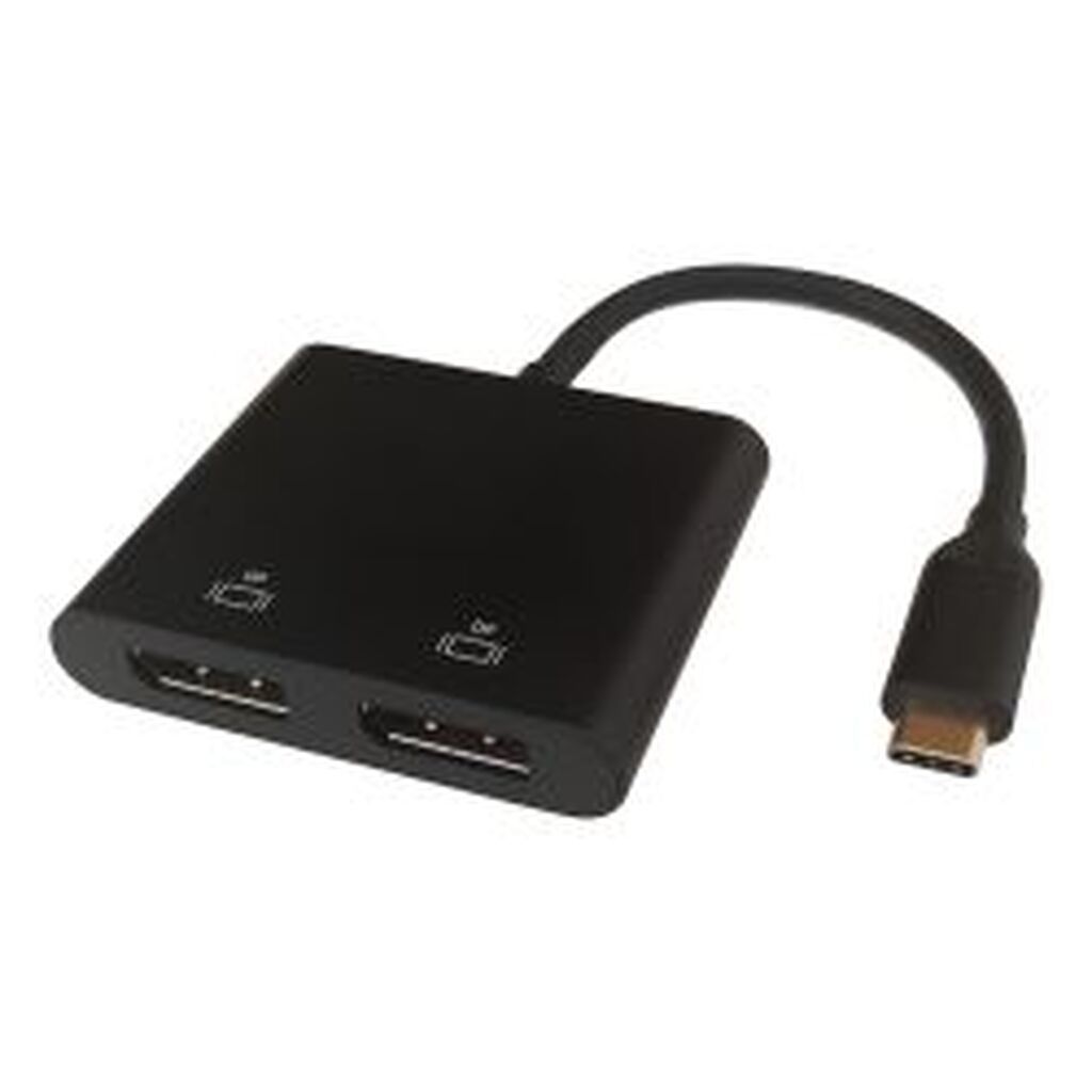 Deltaco Usb-c Mst Hub, 2x 4k/60hz, Dp X 2, Black, 0,1m - Diverse