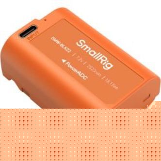 SmallRig 4979 Camera Battery USB-C Rechargeable DMW-BLK22 Orange