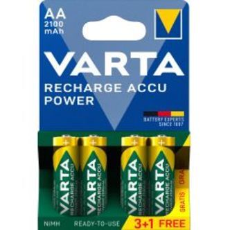 Varta Recharge Charge Accu Power Aa 2100mah 4 Pack (3+1)