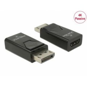 Delock Adapter Displayport 1.2 Male To Hdmi Female 4k Passive Black