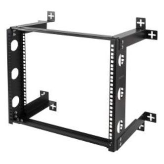 Deltaco 19 Wall Mount, 9u, 50kg Load, Steel, Mounting Kit, Black