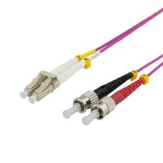Deltaco Om4 Fiber Cable, Lc-st Duplex, 50/125, 3m, Pink