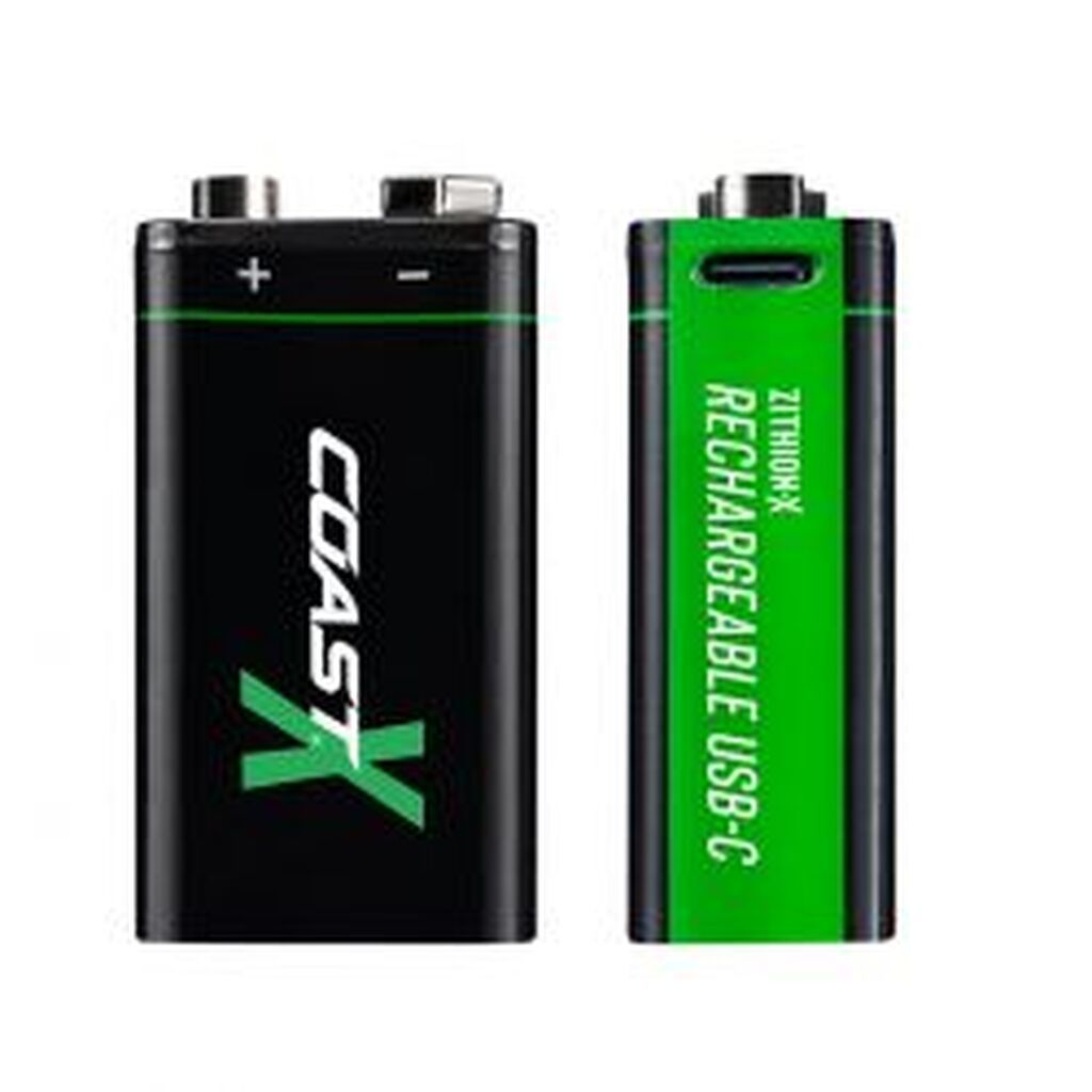 Coast 9V USB-C genopladeligt batteri 560mAh (2 stk.)