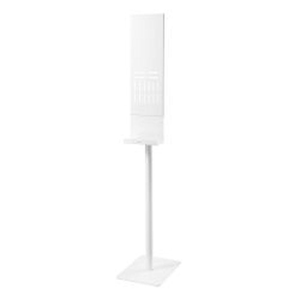 Deltaco Universal Floor Stand For Hand Sanitizer Dispenser, White