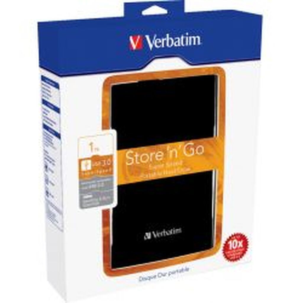 Verbatim External Hard Drive, 1tb, 2.5, Usb 3.0, Black