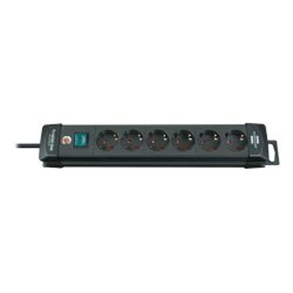 Brennenstuhl Power Strip, 6 Output Connectors, 3m Cable, Black