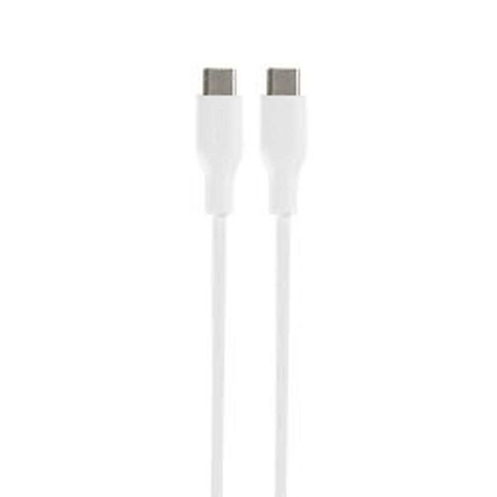 Deltaco Usb-c - C, 2m, Usb 2.0, White Braided, Spr 3a/60w - Ledning
