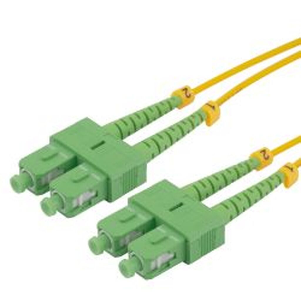 Deltaco Os2 Fiber Cable, Sc - Sc, Duplex, Apc/apc, 2,0m