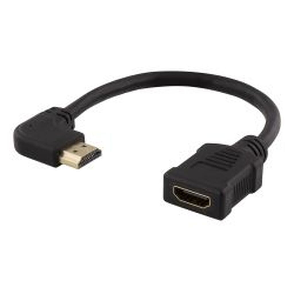Deltaco Flexible Hdmi Adapter, 0.2m, Right-angled, Hdmi M/f, Uhd, Bl