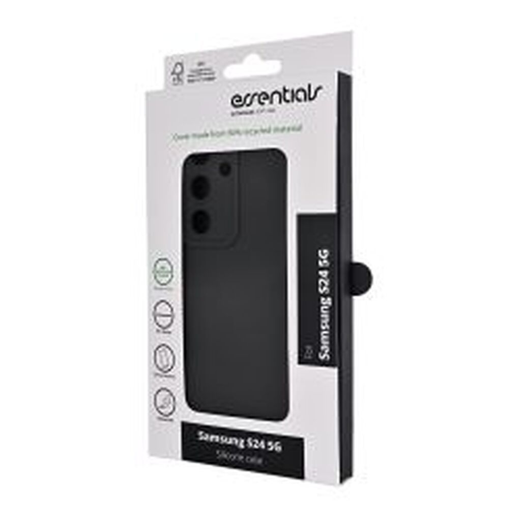 Essentials Samsung Galaxy S24 Recycled Silicone Back Cover, Black