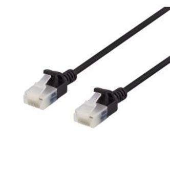 Deltaco U/utp Cat6a Patch Cable, Slim, 3.5mm Diameter, 1m, Black - Ledning