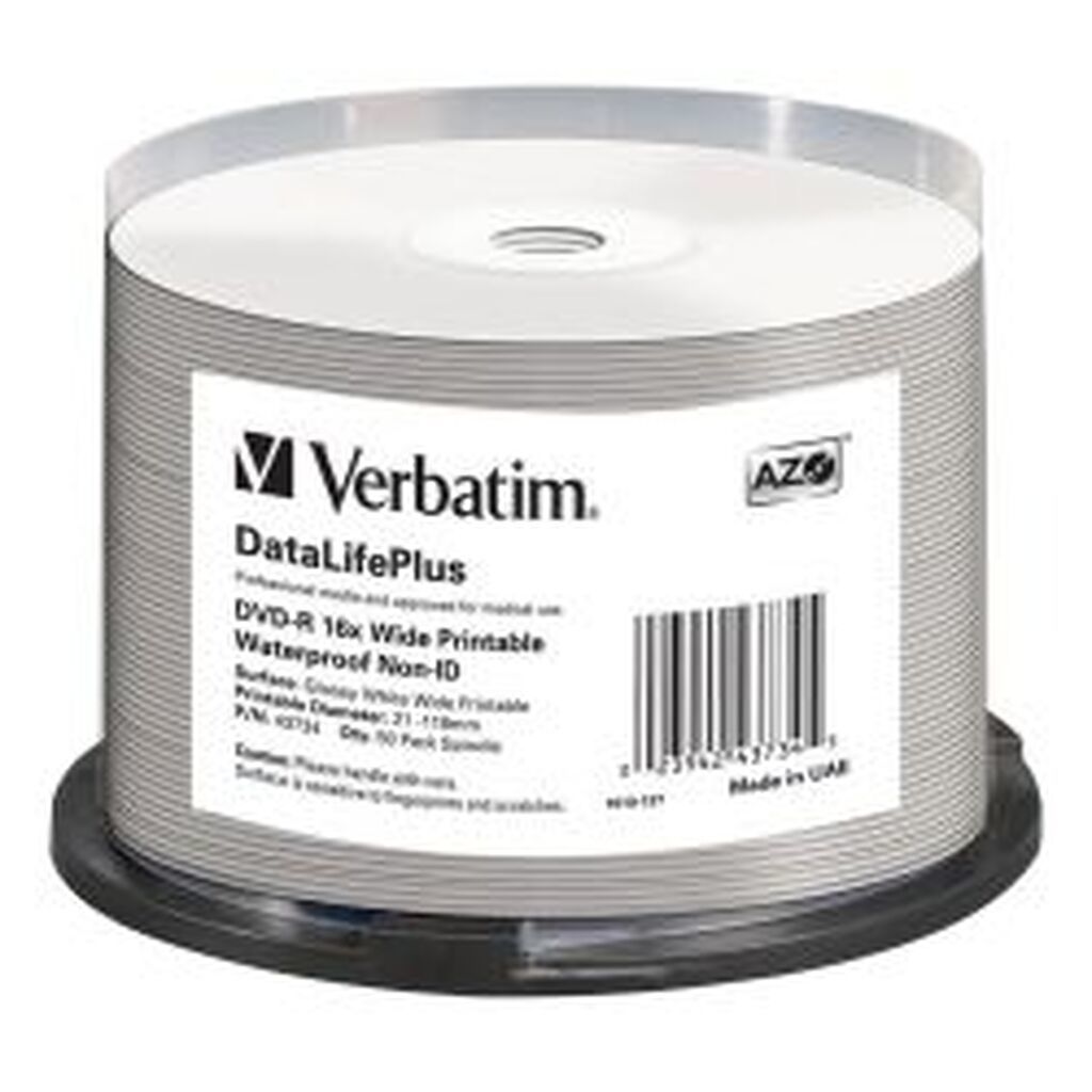 Verbatim Dvd-r 16x Datalife Plus, 4.7gb, 16x Speed, 50-pack, Spindle