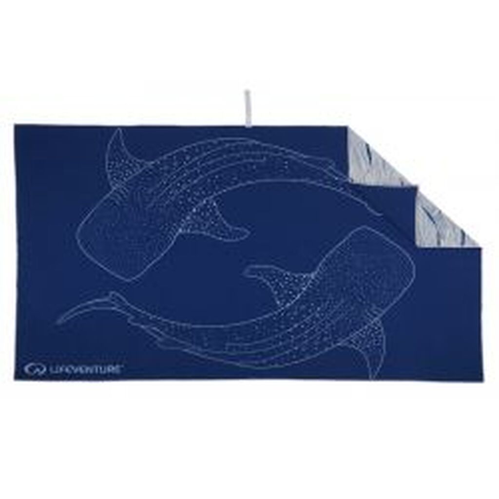 Lifeventure Recycled Softfibre Trek Towel, Whale Sha - Håndklæde