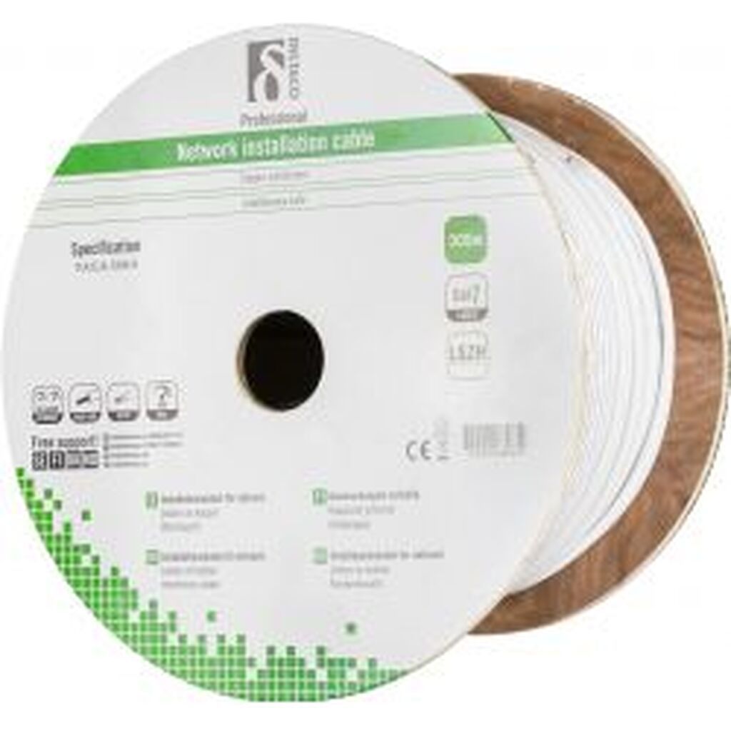 Deltaco S/ftp Cat7 Installation Cable 305m Drum 600mhz, White