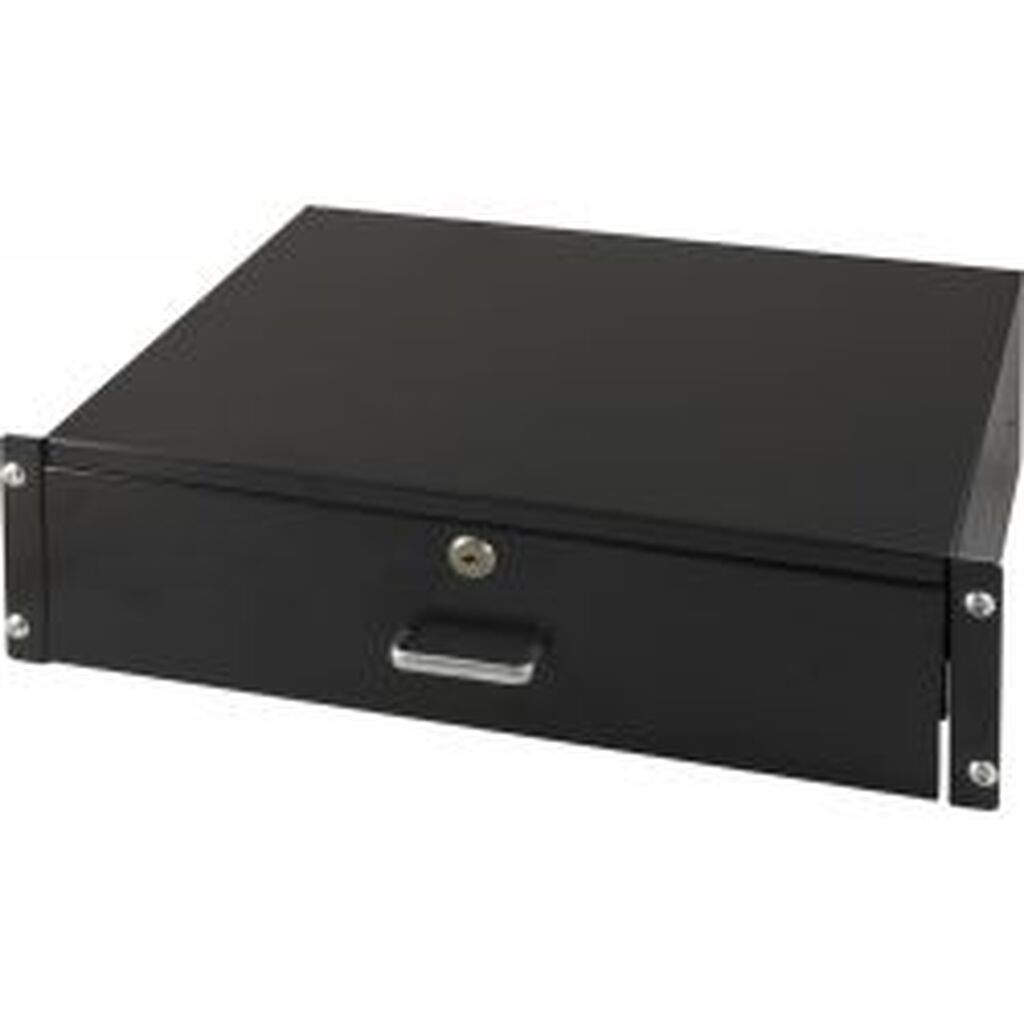 Toten 19 3u Pull-out Storage Box, Lockable, Black