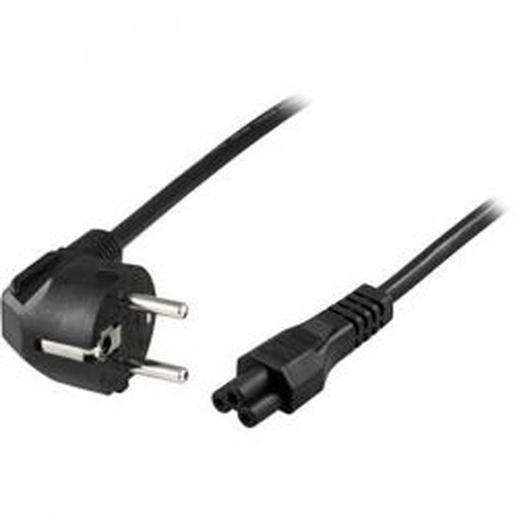 Deltaco Device Cable, Angled Cee 7/7 - Straight Iec C5, 0.2m, Black