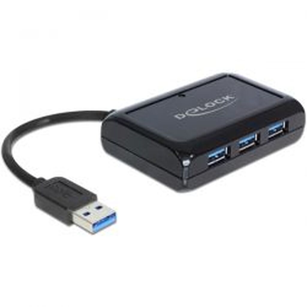 Delock Usb 3.0 Hub + Gbit Lan 3port Usb 3.0 Hub Eth Black