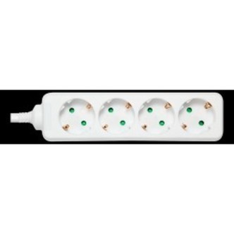 Deltaco Outlet 4xcee 7/3 1xcee 7/7 3m White - Stikdåse