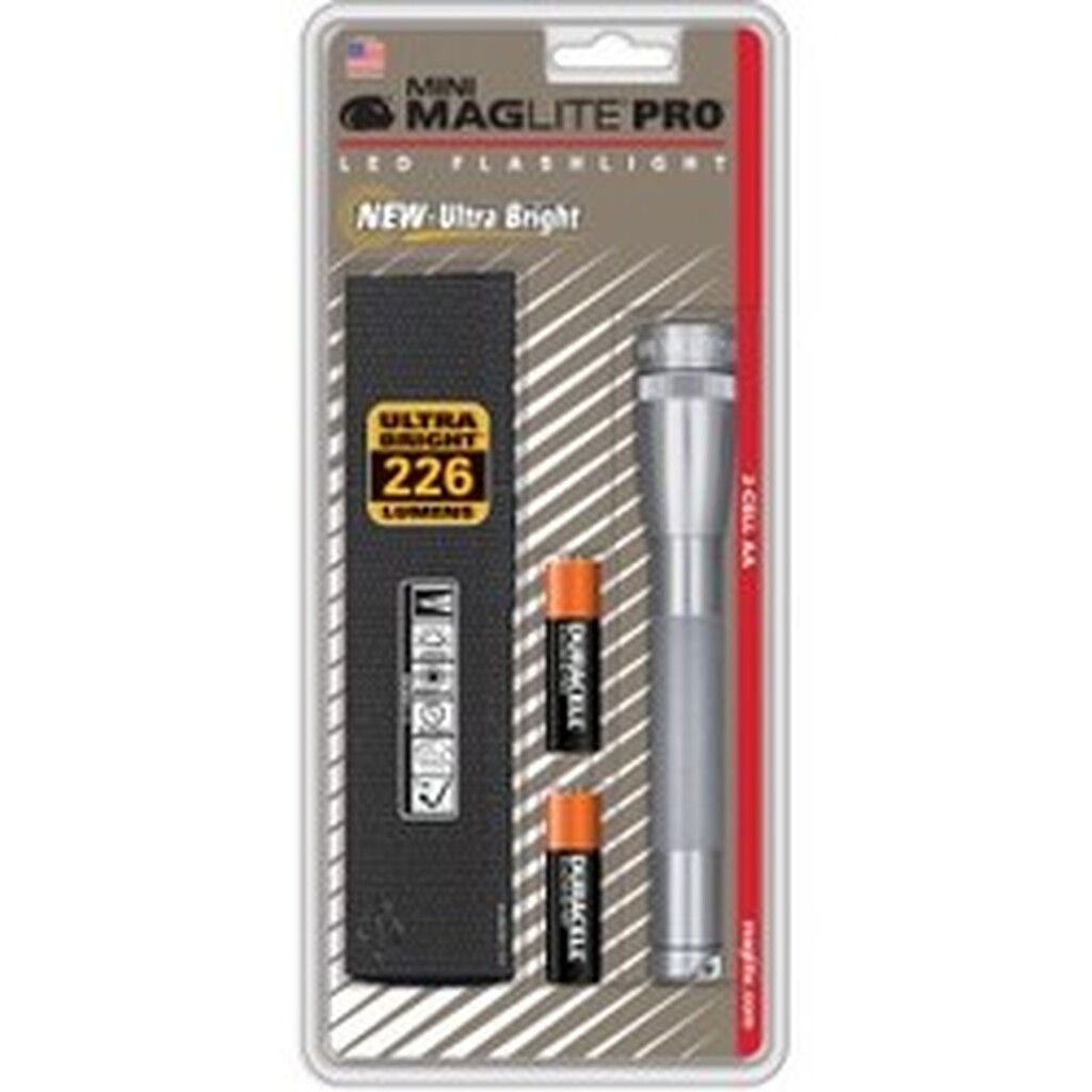 Maglite Mini Pro LED 2 x AA med hylster - Grå