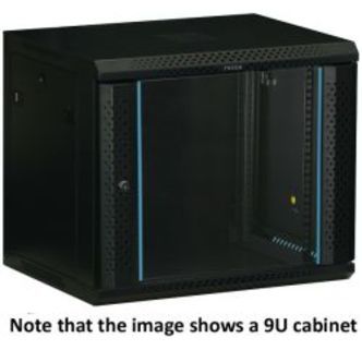 Toten 19 Wall Cabinet, 12u, 600x450, Glass Door, Black