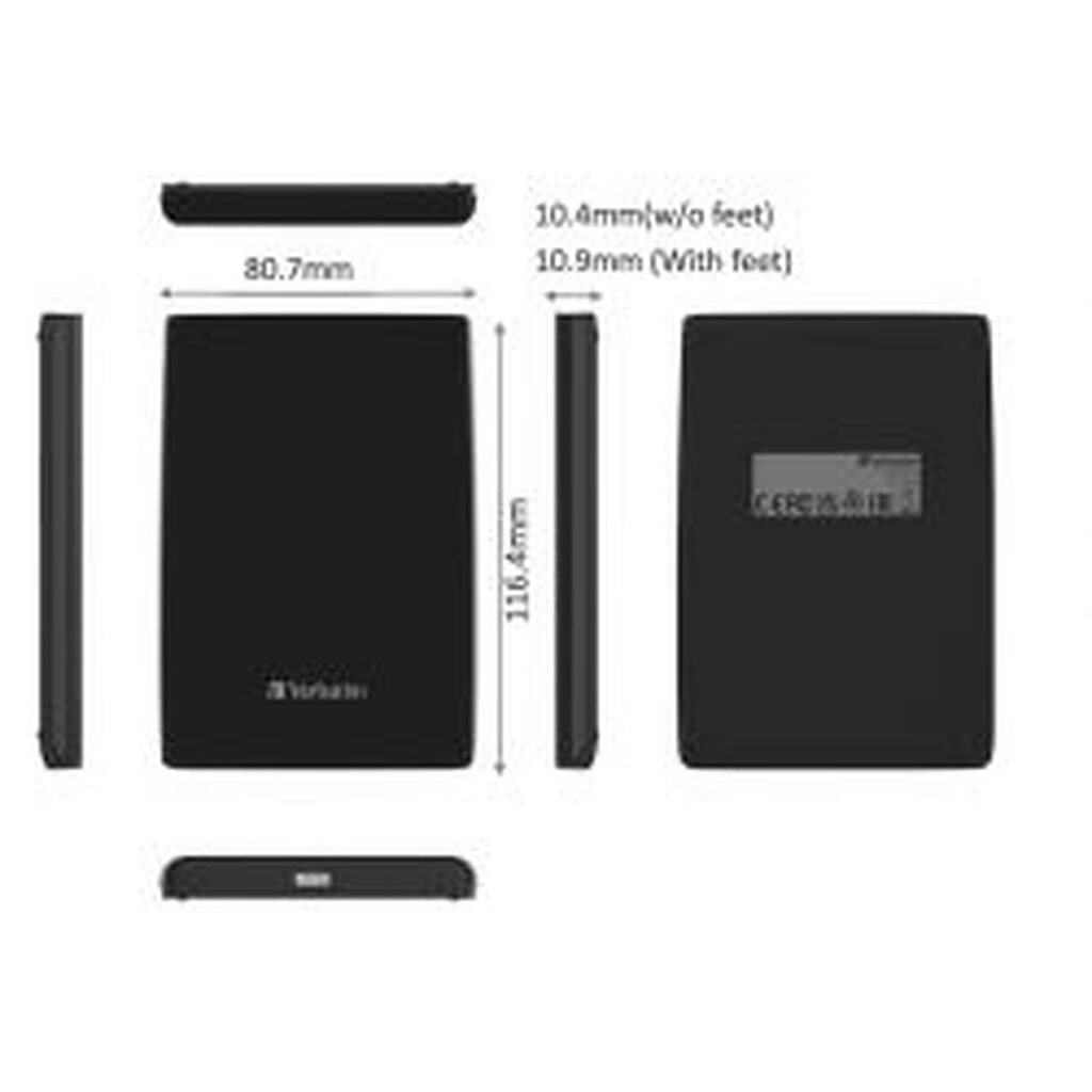 Verbatim Store Â´nÂ´ Go Slim Portable Ssd Usb 3.2 G1/usb-c 1tb Black